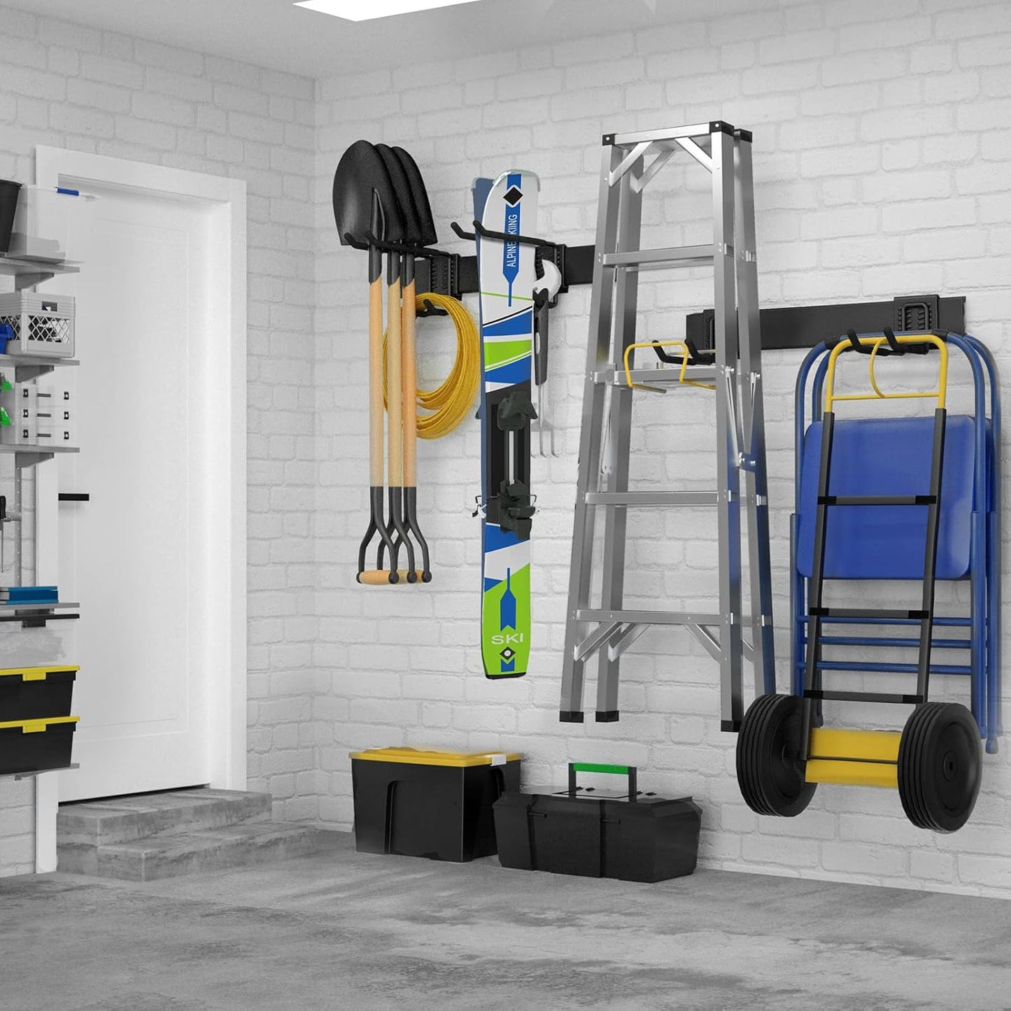 UUP Garage Storage Organizer - 32 Inches Wall-Mounted Tool Rack with Adjustable Metal Hooks | Heavy Duty, Max 300lbs Capacity
