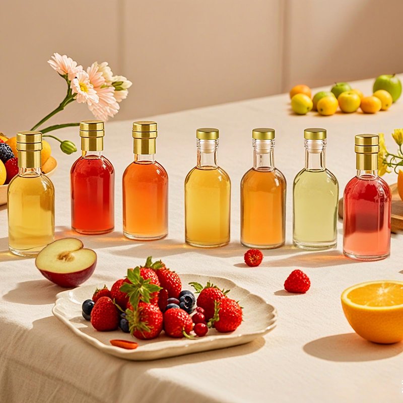 TBWIND 12 Pack 3 oz / 100 ml Clear Glass Bottles with T-Top Cork Stoppers, Small Refillable Bottles for Homemade Liquor, Vanilla Extract, Oil, Vinegar & Gift Favors