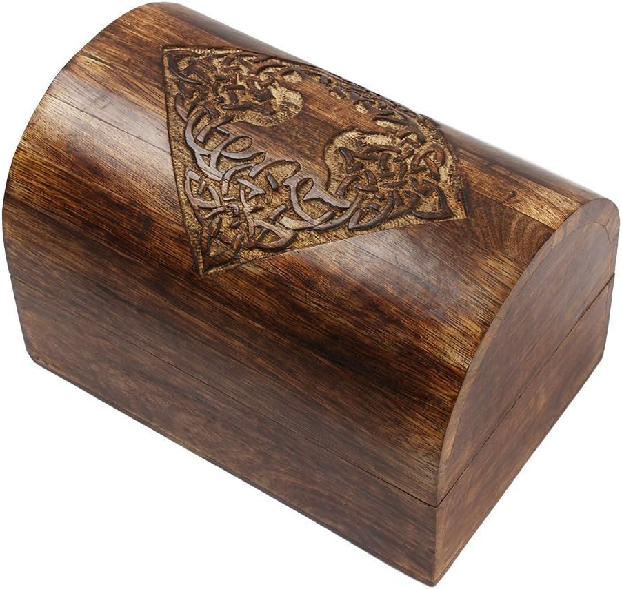 Hand-Carved Wooden Jewelry Box from India | Unique Artisan Keepsake Storage