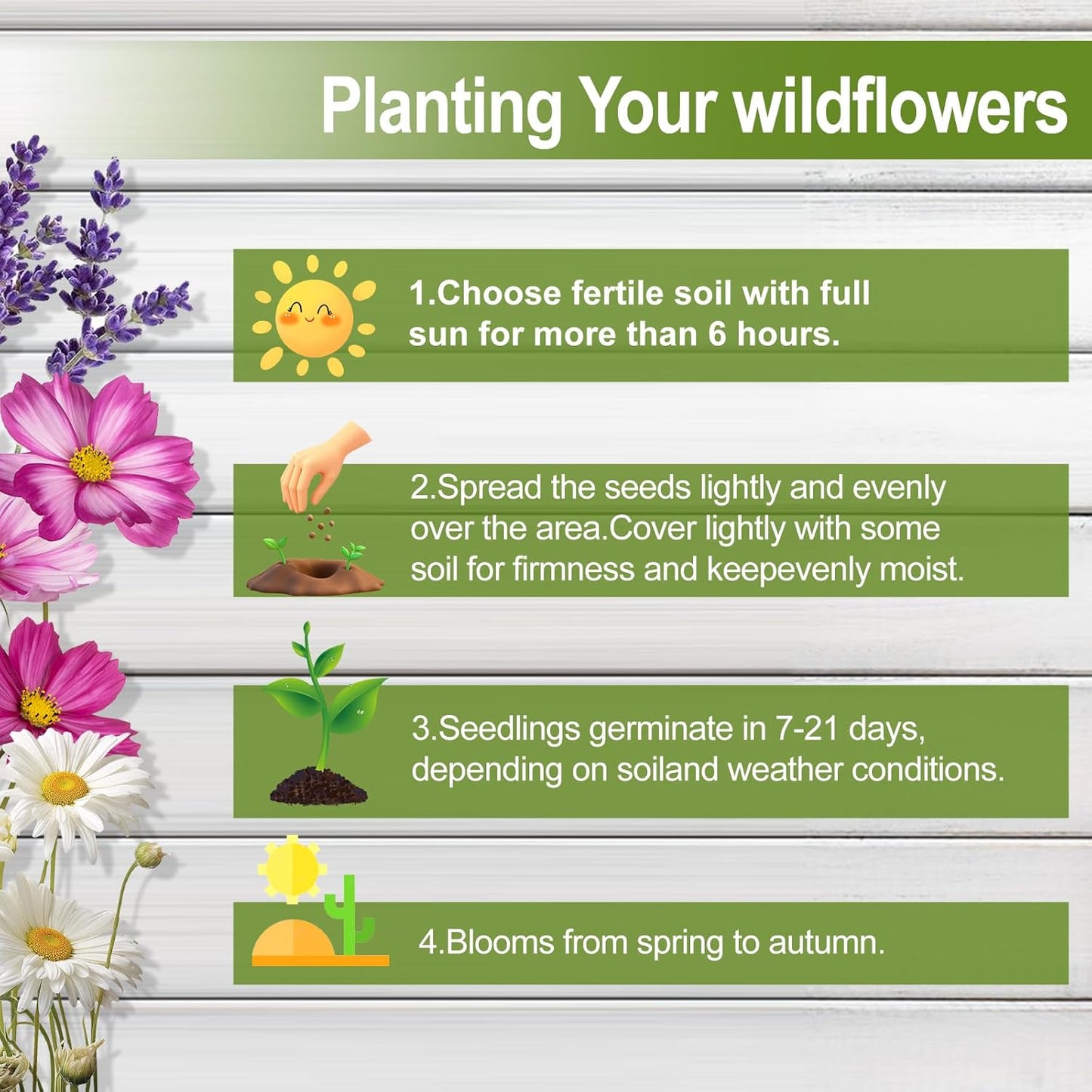 Wildflower Seeds by 160000+ | 4oz Assortment of Sunflower, Lavender, Zinnia & More - Attracts Bees & Butterflies, Easy to Grow