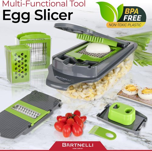 Bartnelli Vegetable Chopper | 15-Piece Multifunctional Kitchen Gadget Set for Easy Veggie Slicing & Grating