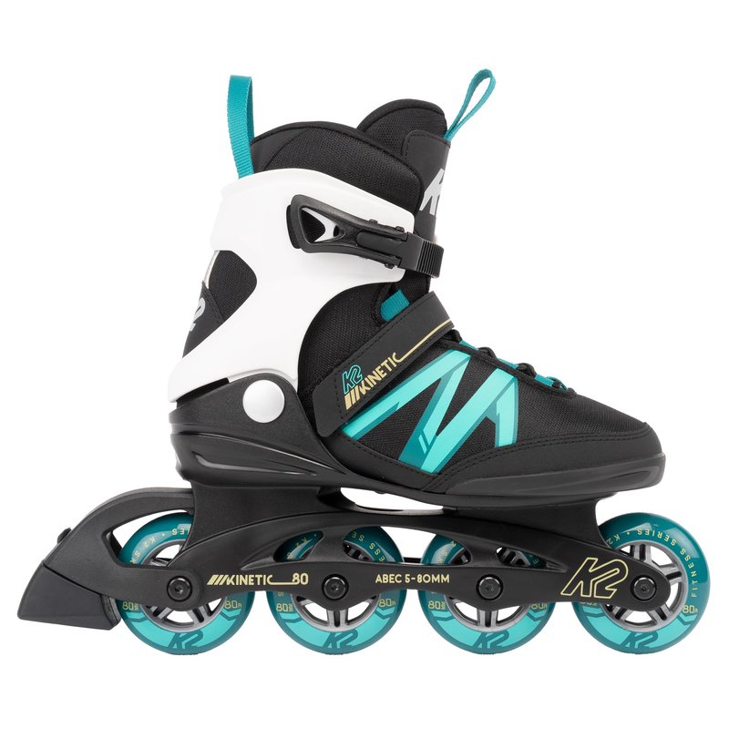 K2 Kinetic 80 Women's Inline Skates - Black/Turquoise, 11.0