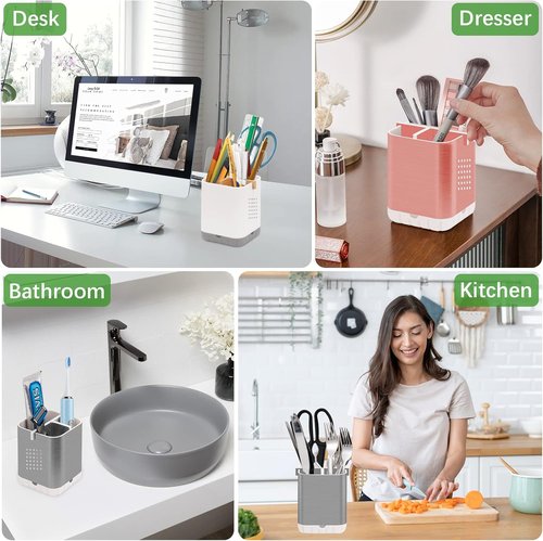 Boperzi Toothbrush Holder - Bamboo Divider & Detachable Design | Large Electric Toothbrush Organizer for Family