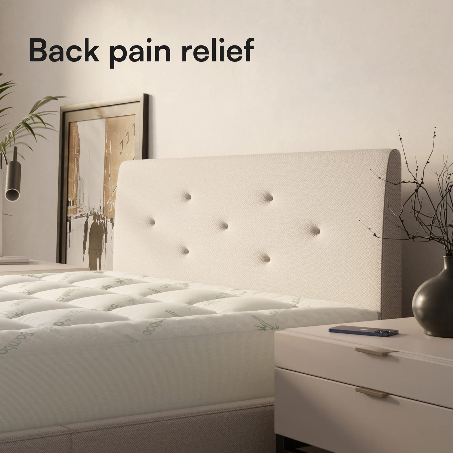 Ultra Soft Full Size Mattress Topper - Viscose Made from Bamboo Pillow Top Mattress Pad for Back Pain Relief - Naturally Cooling for Hot Sleepers, Green