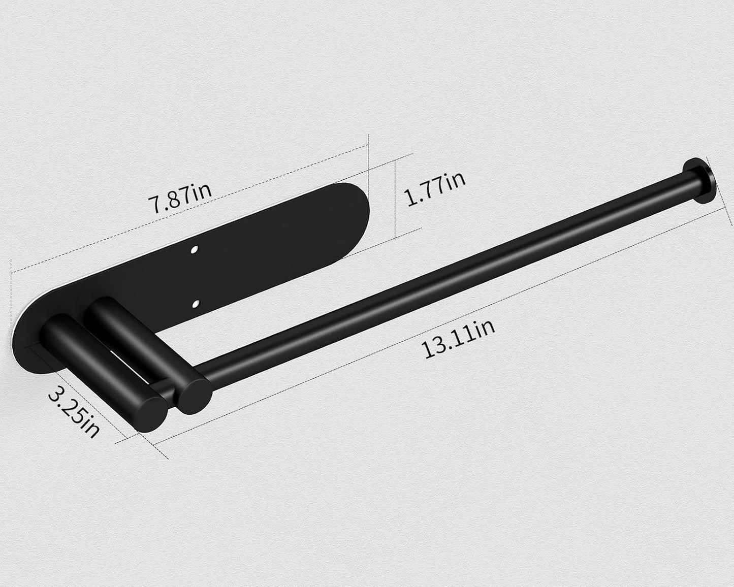 Skiennix Under Cabinet Paper Towel Holder - Heavy Duty Double Pole Design, Stainless Steel, Black