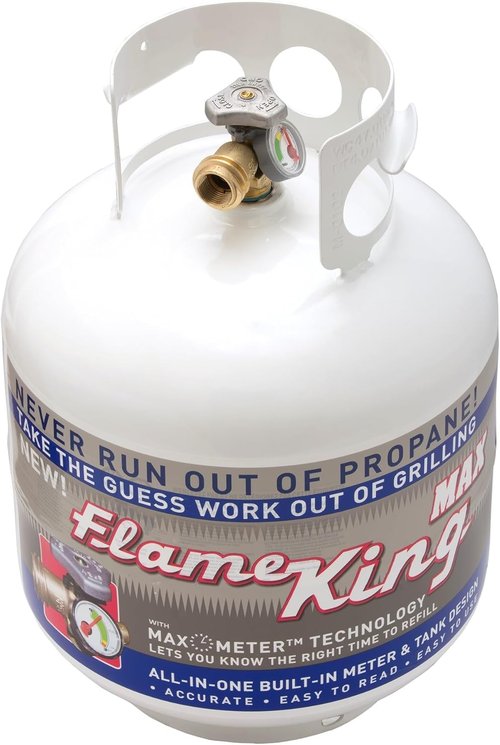 Flame King 20 lb Steel Propane Tank Cylinder - OPD Valve & Built-in Gauge for Safety