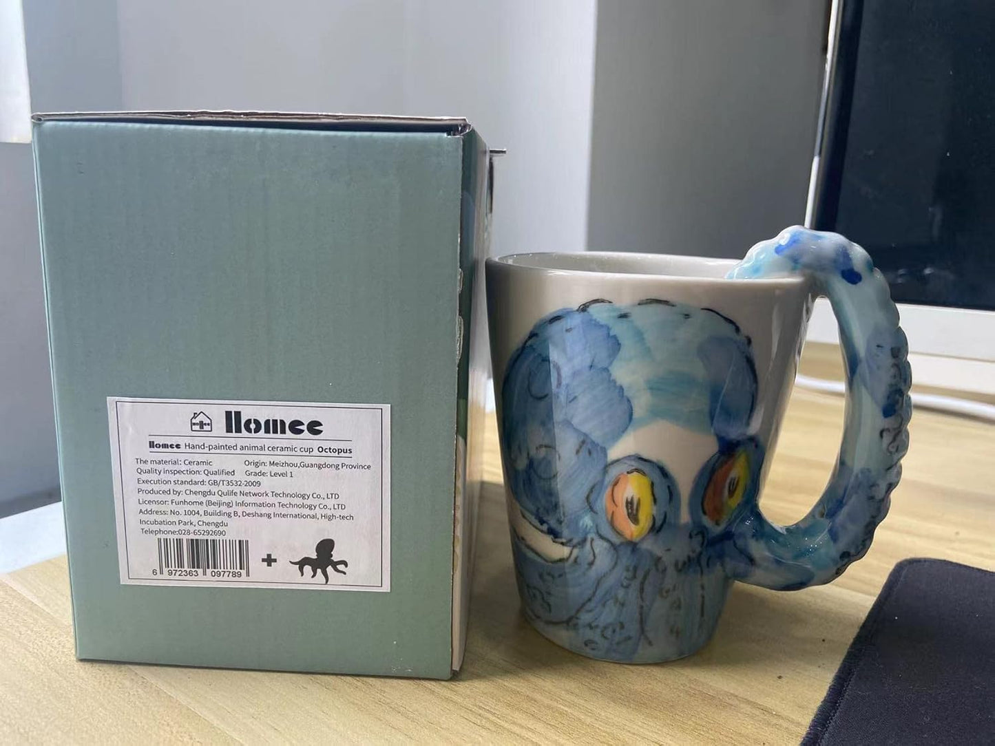 Ocean Style Octopus Ceramic Coffee Mug - Handmade Art Milk Cup for Unique Gifts