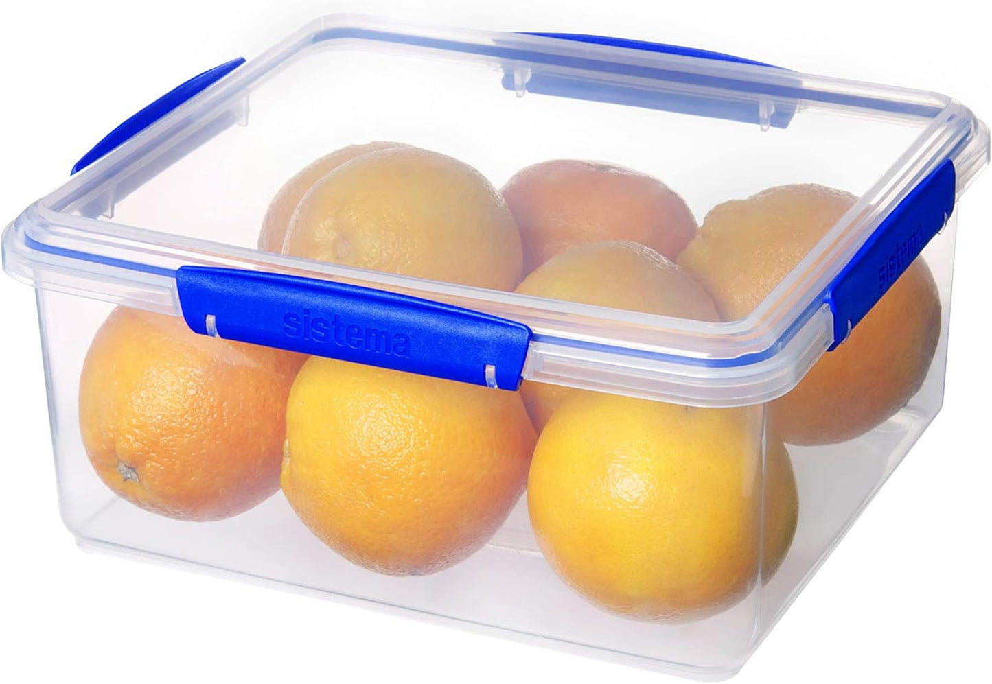Sistema KLIP IT Food Storage Container - 5L Airtight & Stackable, BPA-Free, Clear with Blue Clips