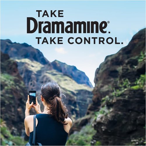 Dramamine Motion Sickness Relief - Less Drowsy Travel Vial, 8 Count, Multicolor Options