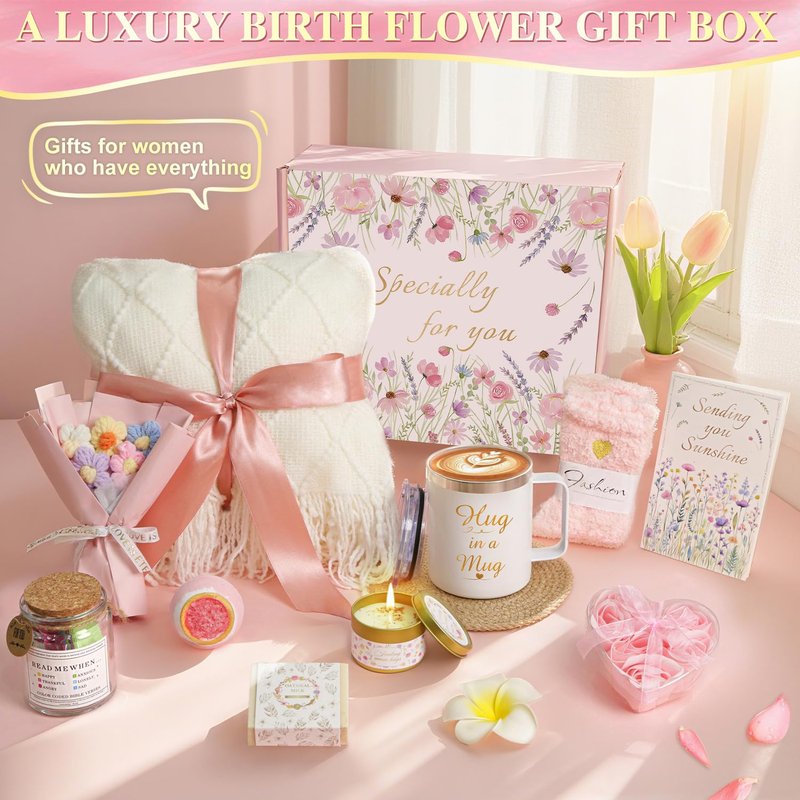 Mothers Day Gifts for Mom Wife Grandma Daughter Friends Sister, Birthday Gifts for Women Get Well Soon Self Care Relaxing Spa Gifts Baskets , Care Package Thinking of You Sympathy Gift