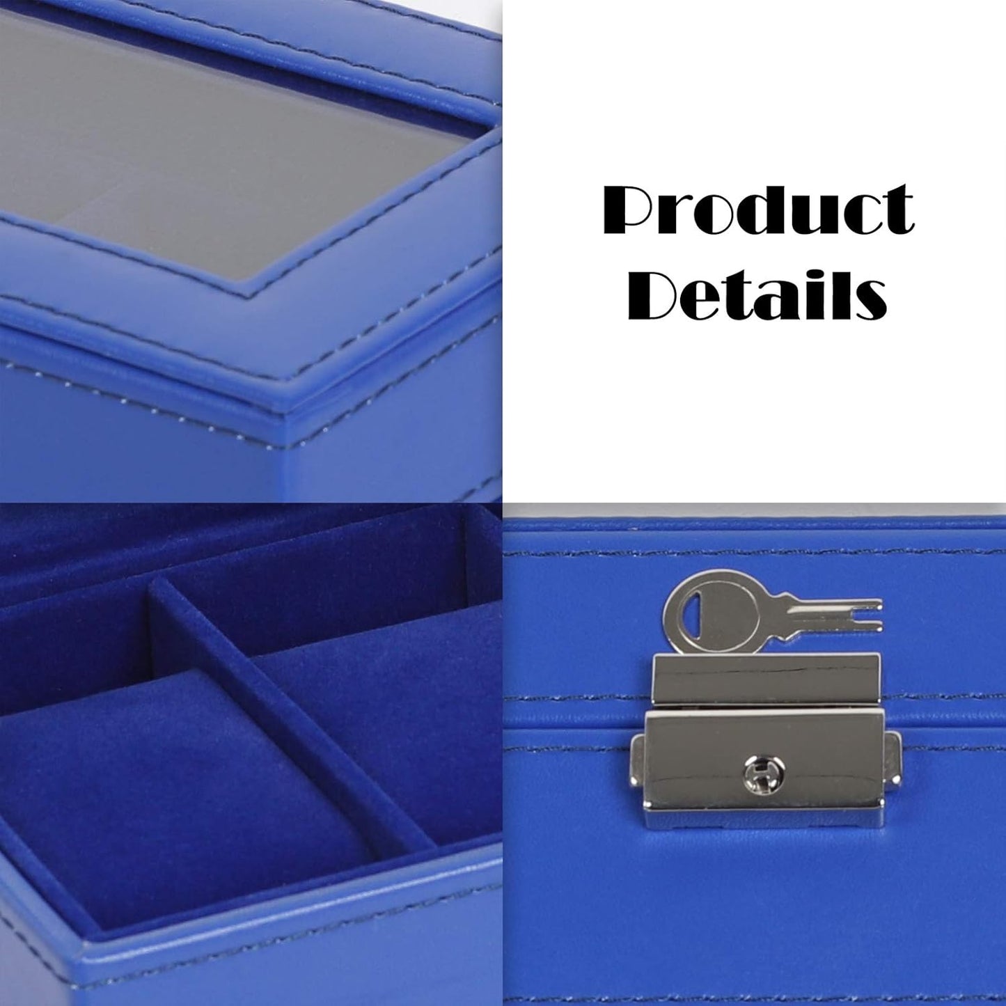 Men's Black 6-Slot Watch Box Organizer | Elegant Display & Storage Case