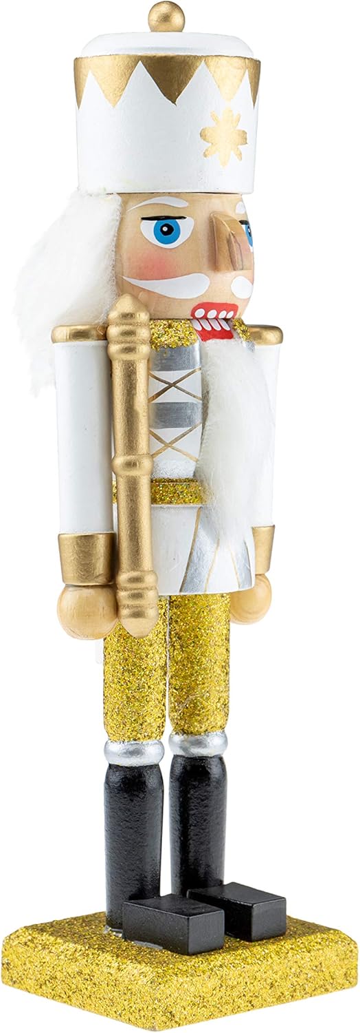 Red Prince 12-Inch Wooden Nutcracker - Festive Christmas Décor for Shelves & Tables