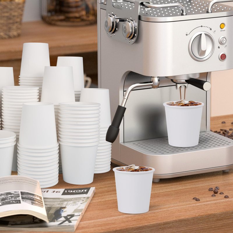 Clawsoff 300 Count 5 oz Bathroom Cups, 5 oz Disposable Paper Cups, Small Mouthwash Cup, 5 Ounce Mini White Espresso Cups for Party, Travel, Picnic