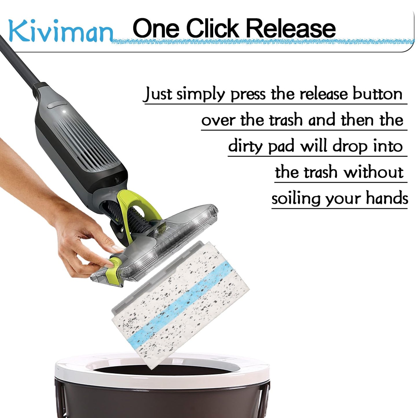 Kiviman 26 PCS Disposable Vac Mop Pads Compatible with Shark Vacmop VM252 VM250 VM200 VM190 Mop Pad Refills for Shark VM252 VACMOP