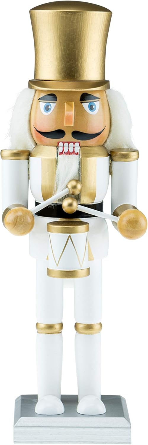 Red Prince 12-Inch Wooden Nutcracker - Festive Christmas Décor for Shelves & Tables