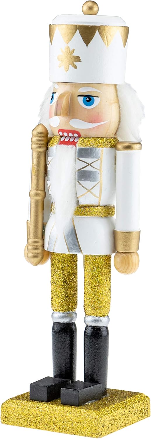 Red Prince 12-Inch Wooden Nutcracker - Festive Christmas Décor for Shelves & Tables