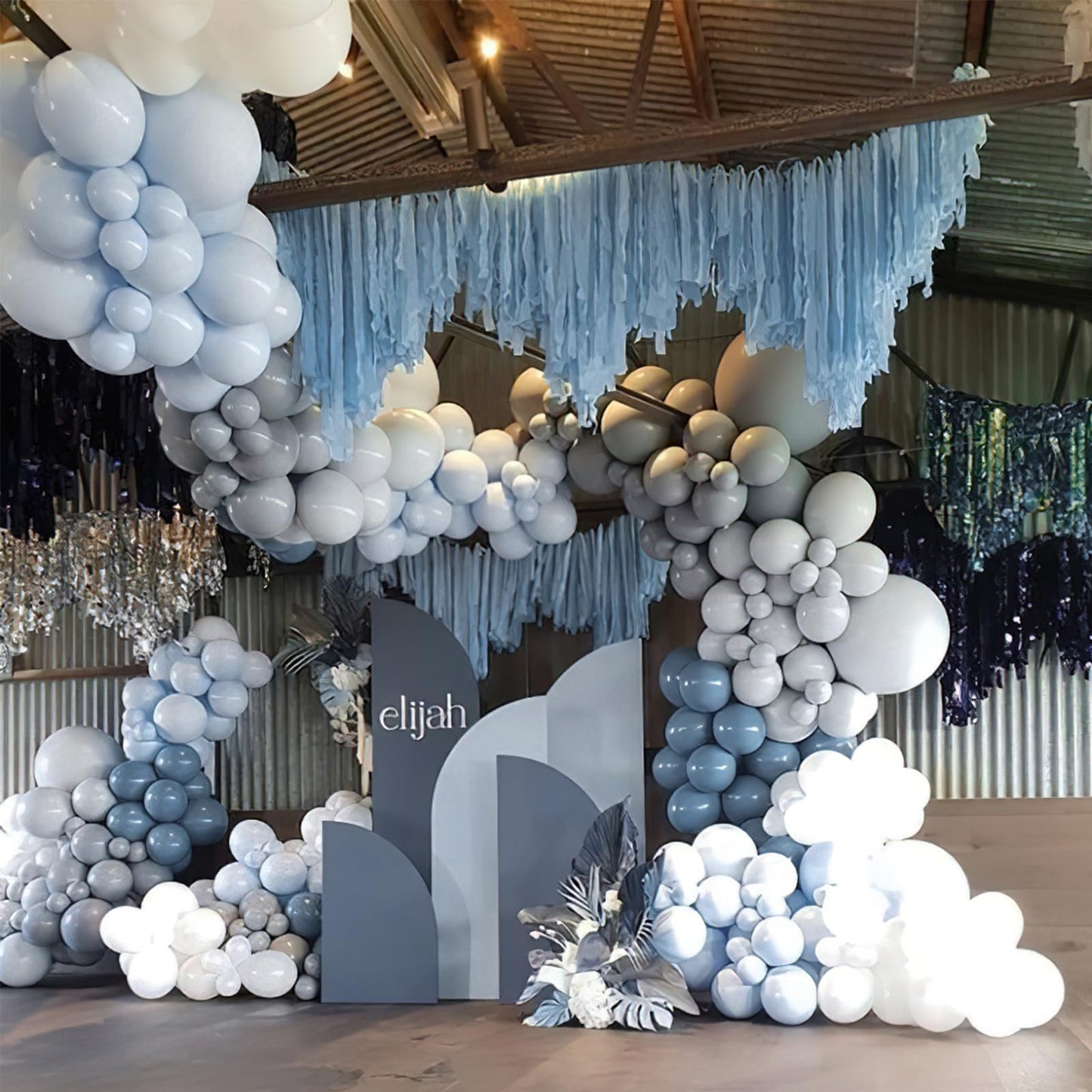 PartyWoo Dusty Blue Balloons 101pcs 12 Inch Slate Blue Boho Neutral Latex Helium Balloons for Baby Shower Gender Reveal Wedding Anniversary Graduation Cat Tornado Birthday Party Decorations Blue-F55