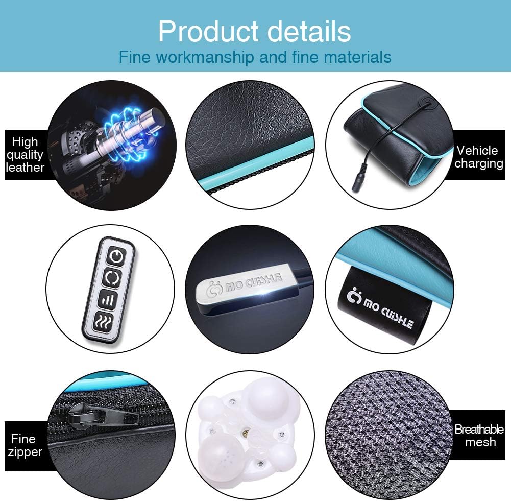 Mo Cuishle Shiatsu Neck & Back Massager with Heat - Electric 4D Deep Tissue Relief for Mom & Dad