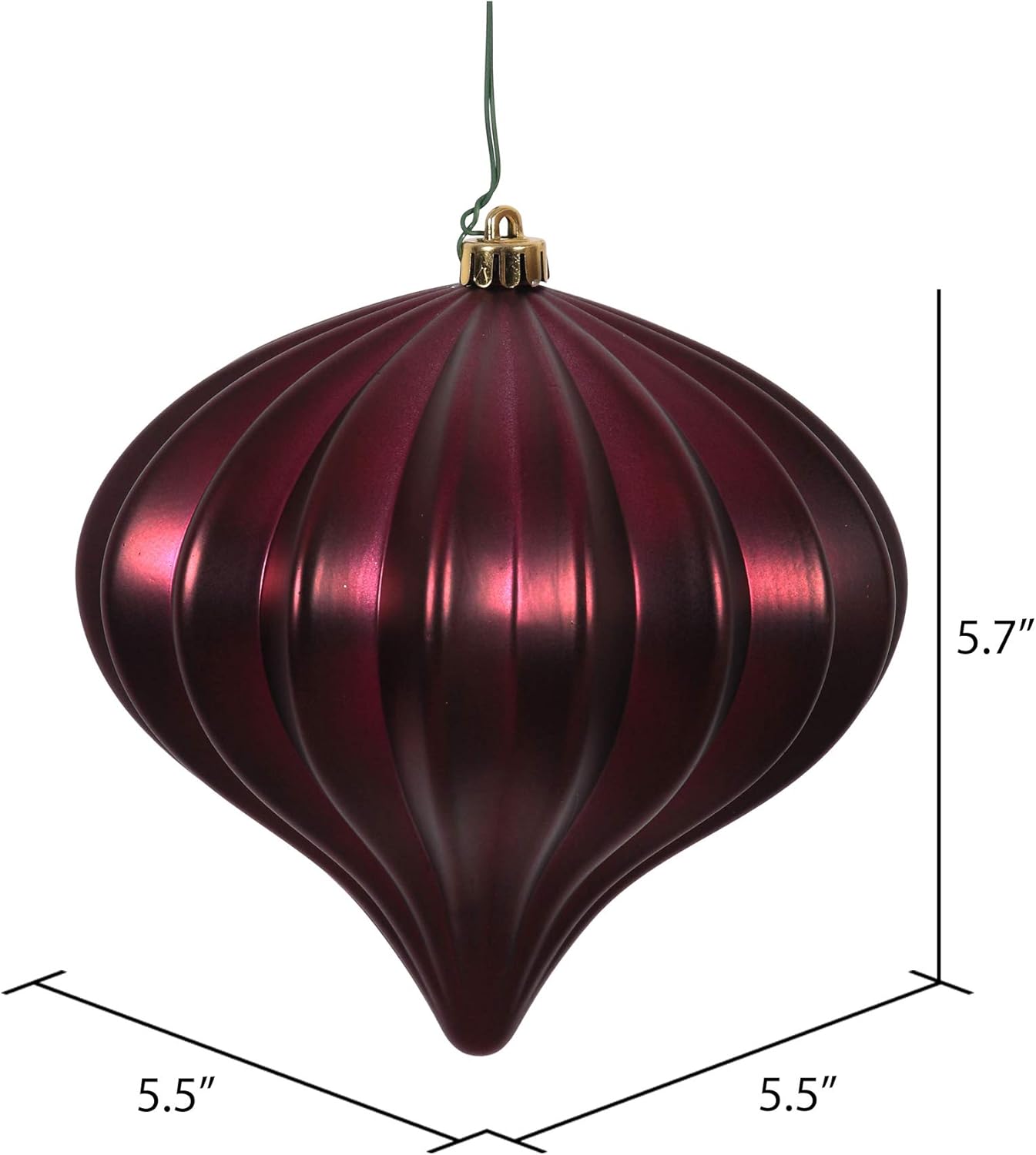 Burnished Orange Matte Onion Christmas Ornaments - UV Treated, Set of 3 by Vickerman