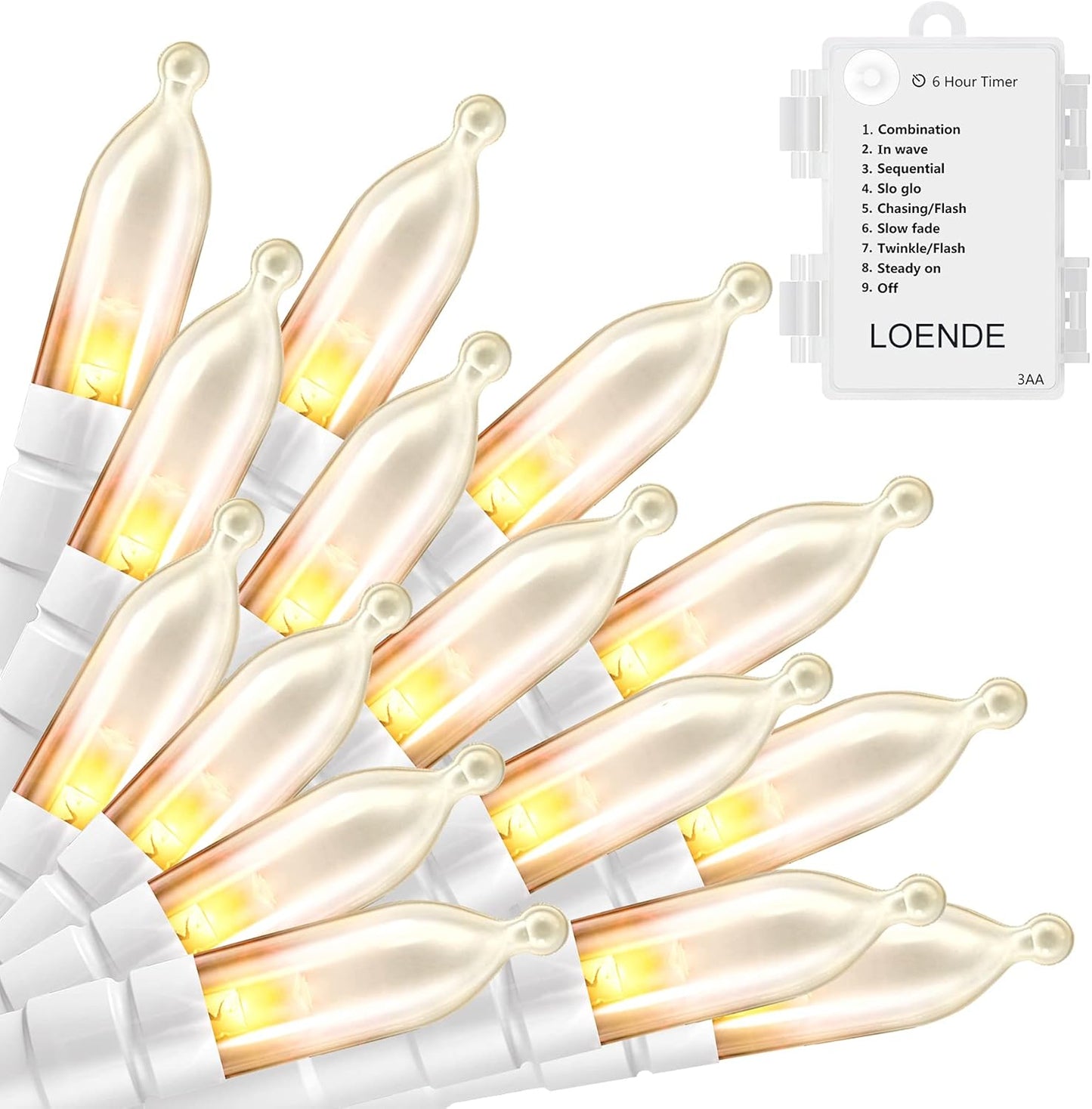50 LED Battery Operated Christmas Lights - 18ft Waterproof String Lights with 8 Modes & Timer for Indoor/Outdoor Decor