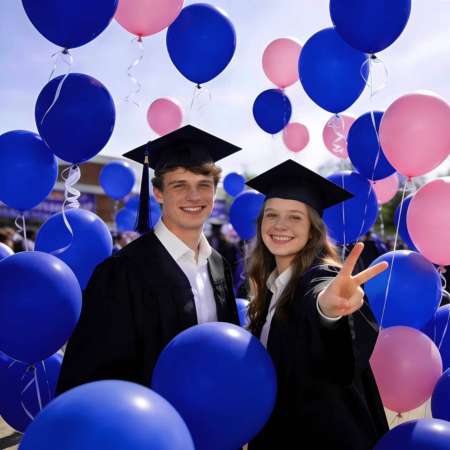 110pcs Blue Balloon 12 inch, Blue Latex Balloon for Birthday Party Baby Shower Wedding(with 2 Ribbons).