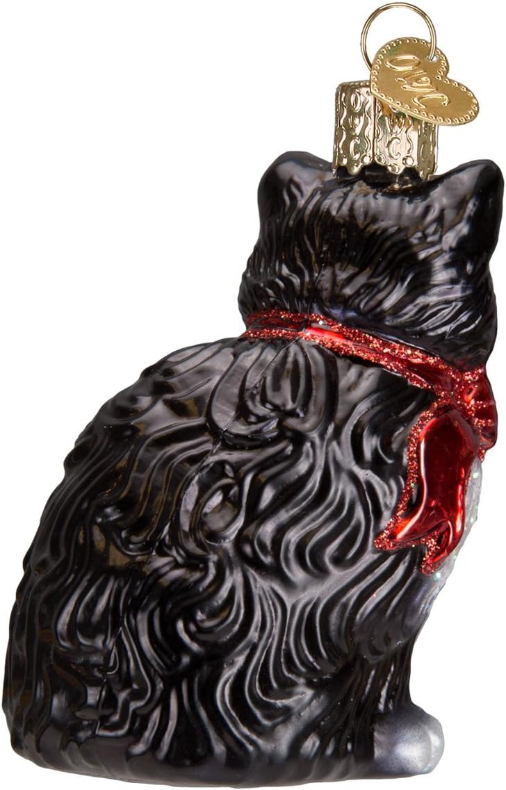 Tuxedo Kitty Glass Blown Ornament - Handcrafted Christmas Tree Decoration