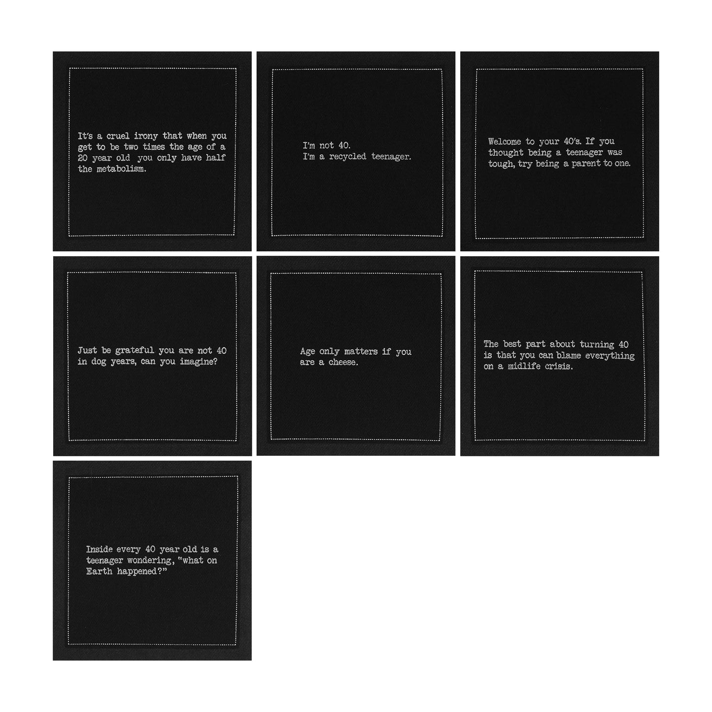 Five Star Funny 40th Birthday Quotes | Black Cotton Cocktail Napkins | 50 Luxury Disposable Beverage Napkins with Witty Bar Quotes | Drink Napkins for Parties, Bars, Weddings & Game Nights