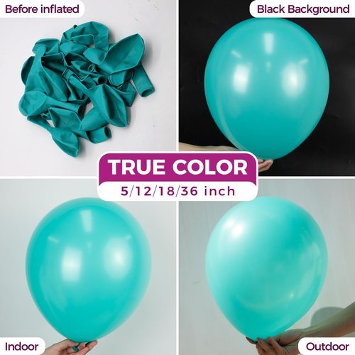 Bezente Teal Balloons Latex Party Balloons - 150 Pack 5 inch Matte Small Turquoise Helium Balloons for Wedding Bridal Shower Birthday Party Backdrop Decorations