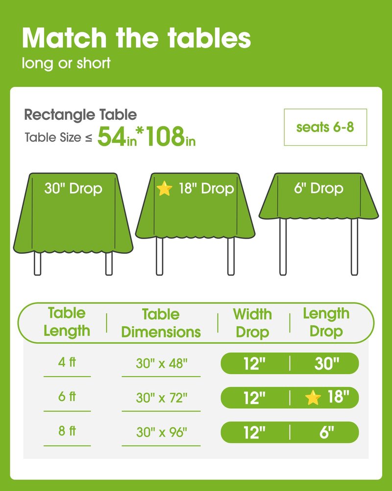 Pureegg Plastic Table Cloth Disposable 6 Pack, 54 x 108 Inch Table Cloths, Party, Picnic, Wedding, Decorative Tablecloths, Rectangle, White Plastic Cover, Waterproof, White