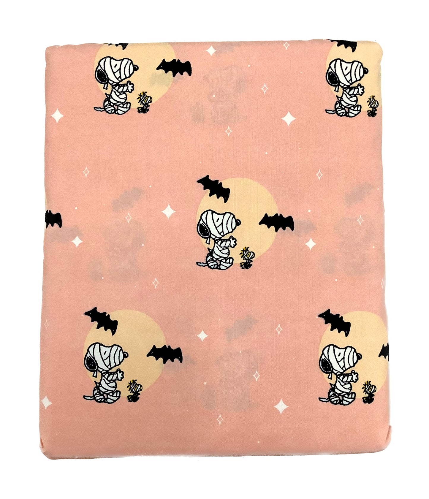 Berkshire Blanket & Home Co. Peanuts Halloween Fall Themed Sheet Sets (Peach - Mummies in Front of Full Moon, Queen)