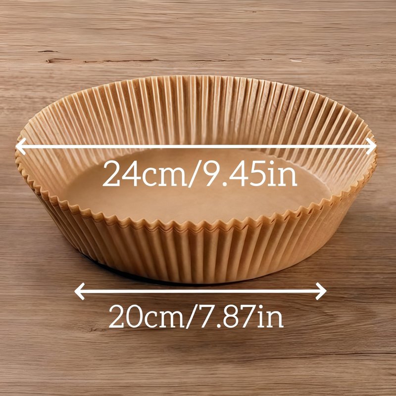 Round Air Fryer Liners 100Pcs 8-Inch – Disposable Non-Stick Parchment Paper Sheets, Oil Proof & Waterproof Baking Liners for 4-8 QT Air Fryer Baskets – Easy Cleanup