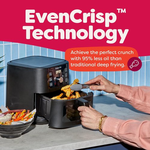 Instant Pot Vortex 4Qt Mini Air Fryer - 6-in-1 Versatile Cooking Options | Black Finish