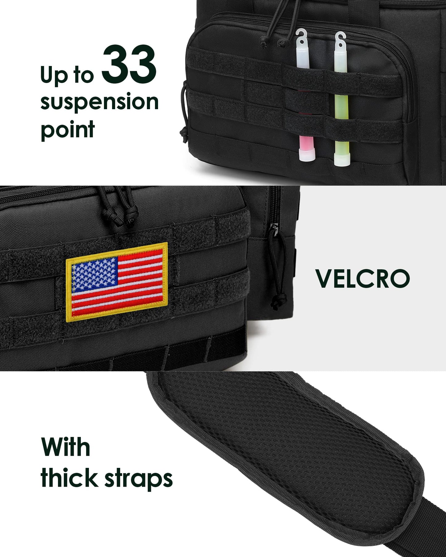 TACTICISM Lunch Box for Men - 20L Tactical Leakproof Insulated Lunch Bag Adult, Portable Soft Coolers with Detachable Molle Pouch for Camping Fishing Beach Picnic Work, Black