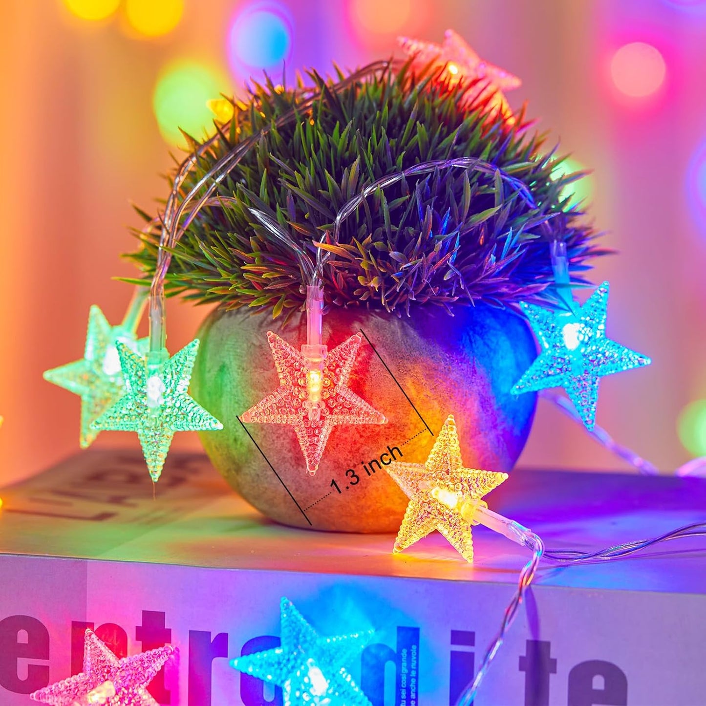 200 LED Fairy Lights with Remote & Timer - 16.4Ft Silver Wire Twinkle Lights for Indoor Christmas, Wedding & Party Decor