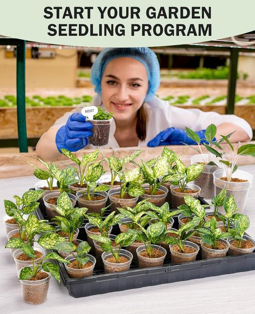 Homenote Clear Nursery Pots - 30 Pack Plastic Seedling Pots with Drainage Holes | 4/5/6.7 Inch Size