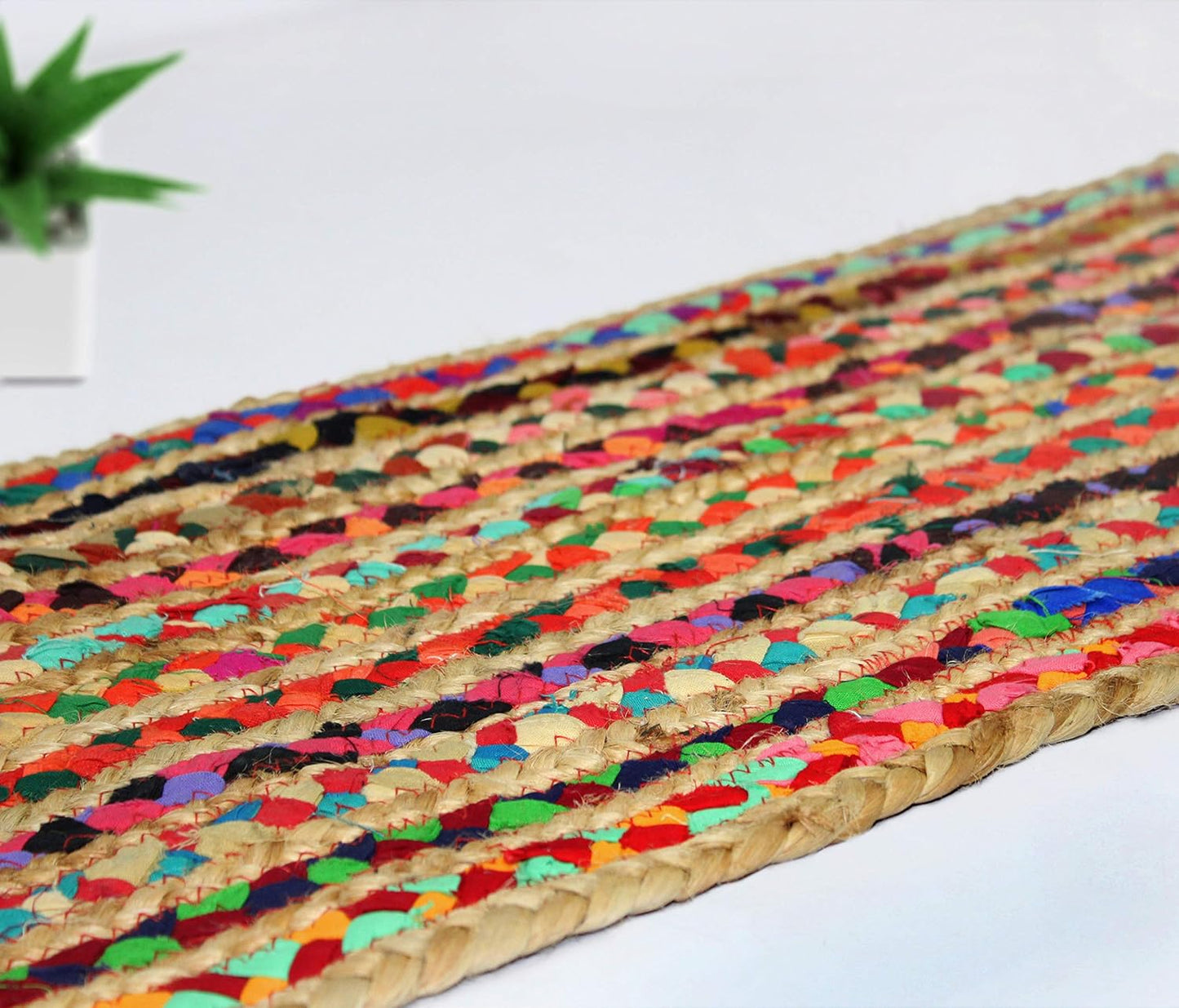 Jute Braided Table Runner - Rustic Farmhouse Style for Thanksgiving & Christmas - 13 x 36 inches