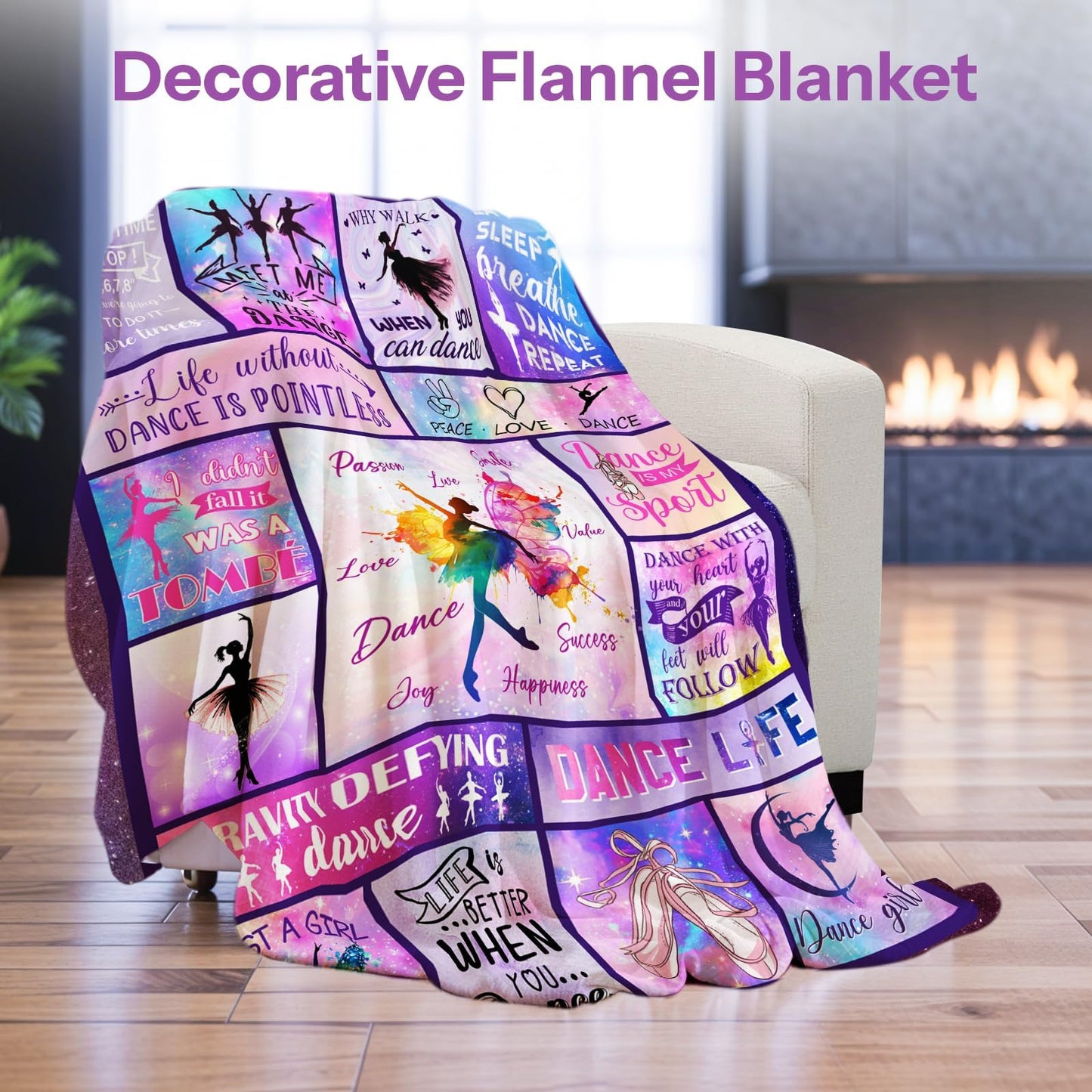 PIUFAM Dance Gifts for Girls 8-12, Gifts for Dancers, Dance Blanket, Dancer Gifts for Girls Teens, Ballet Blanket Gymnastics Blanket on Christmas Birthday Thanksgivings 50x60 in