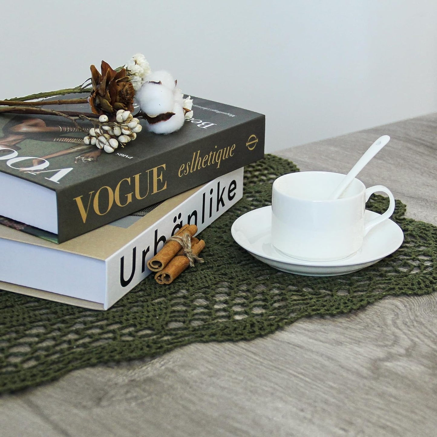 Handmade Crochet Lace Table Runner 15x51 Inch - Elegant White Décor