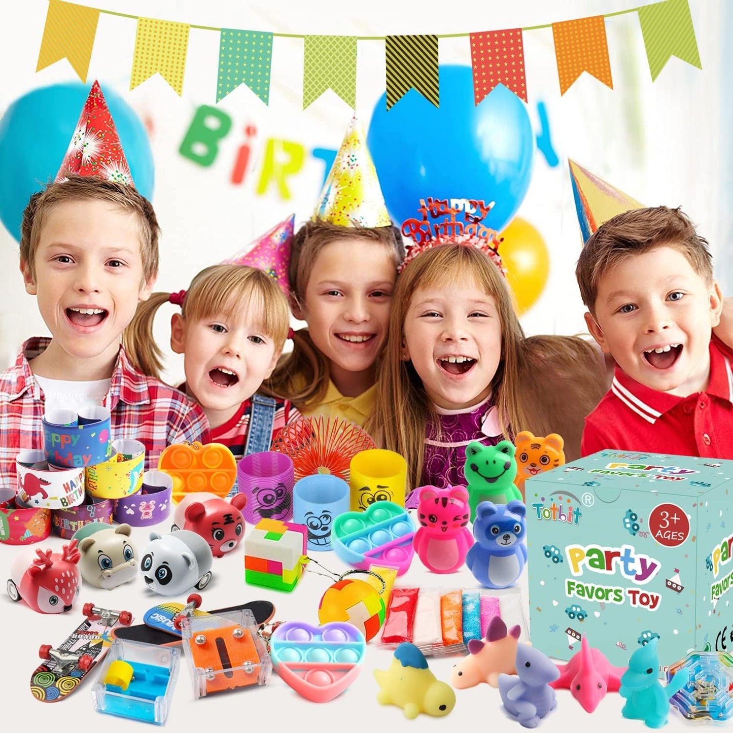 Totbit 56 Pcs Party Favors - Fun Treasure Chest Toys for Kids | Ideal for Birthdays & Classroom Prizes
