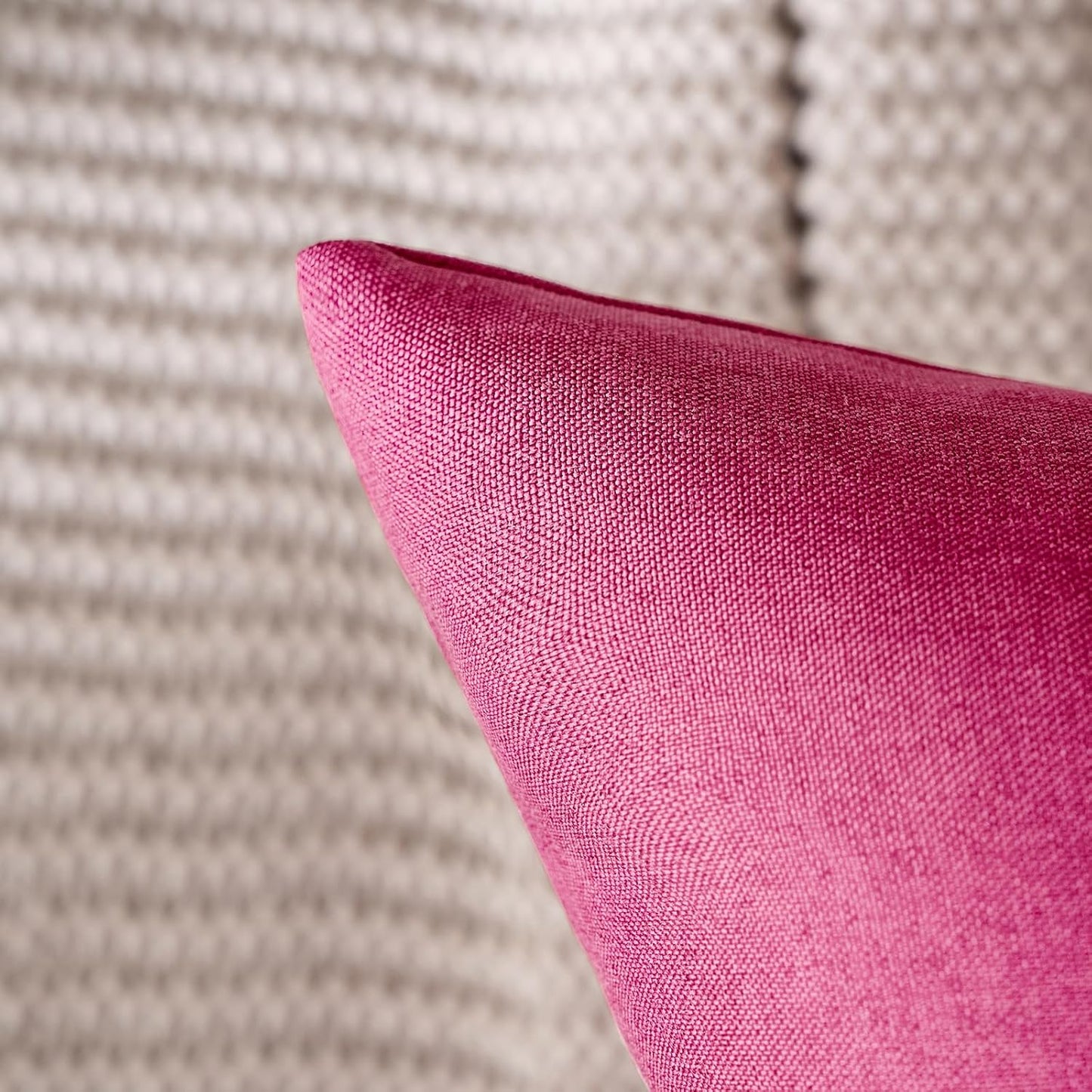 MIULEE Decorative Outdoor Throw Pillow Covers - Waterproof Faux Linen Cushion Cases | 20x12 Inch Hot Pink (Pack of 2)
