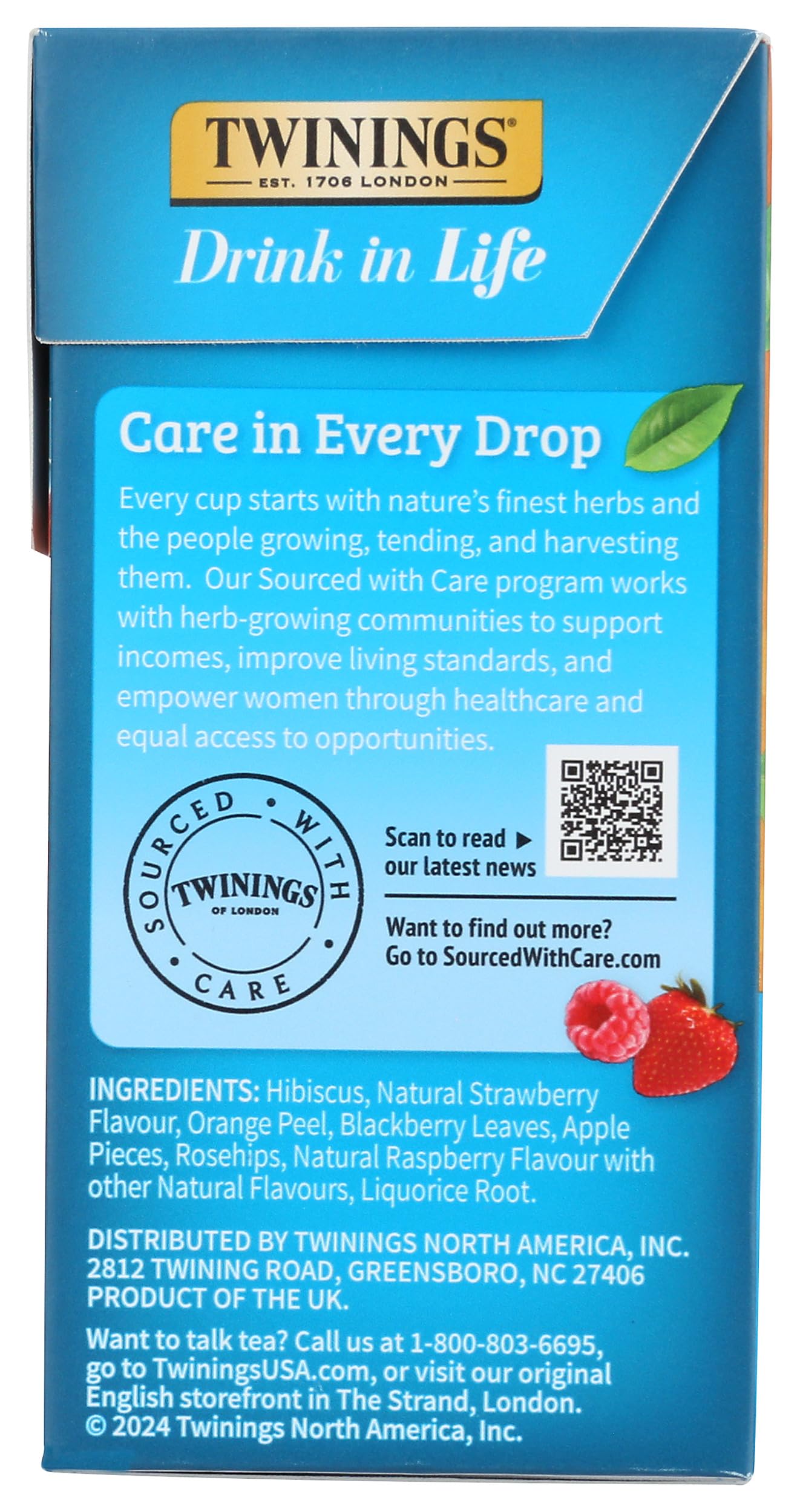 Twinings, Tea Iced Herbal Strawberry Raspberry, 72 Count