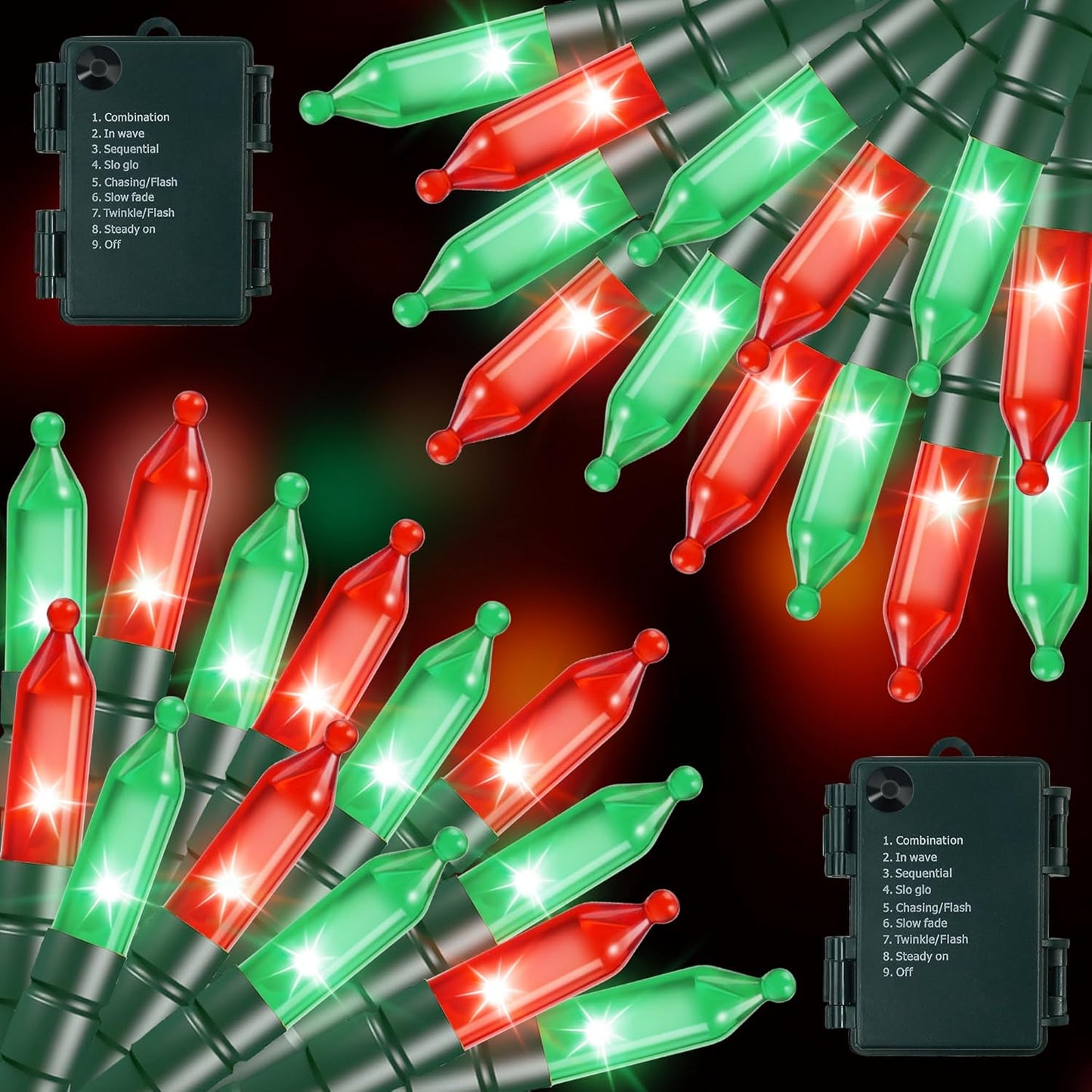100 LED Battery-Powered Christmas String Lights - 36ft Fairy Lights with Timer for Garden & Home Decor - Warm White, 2-Pack