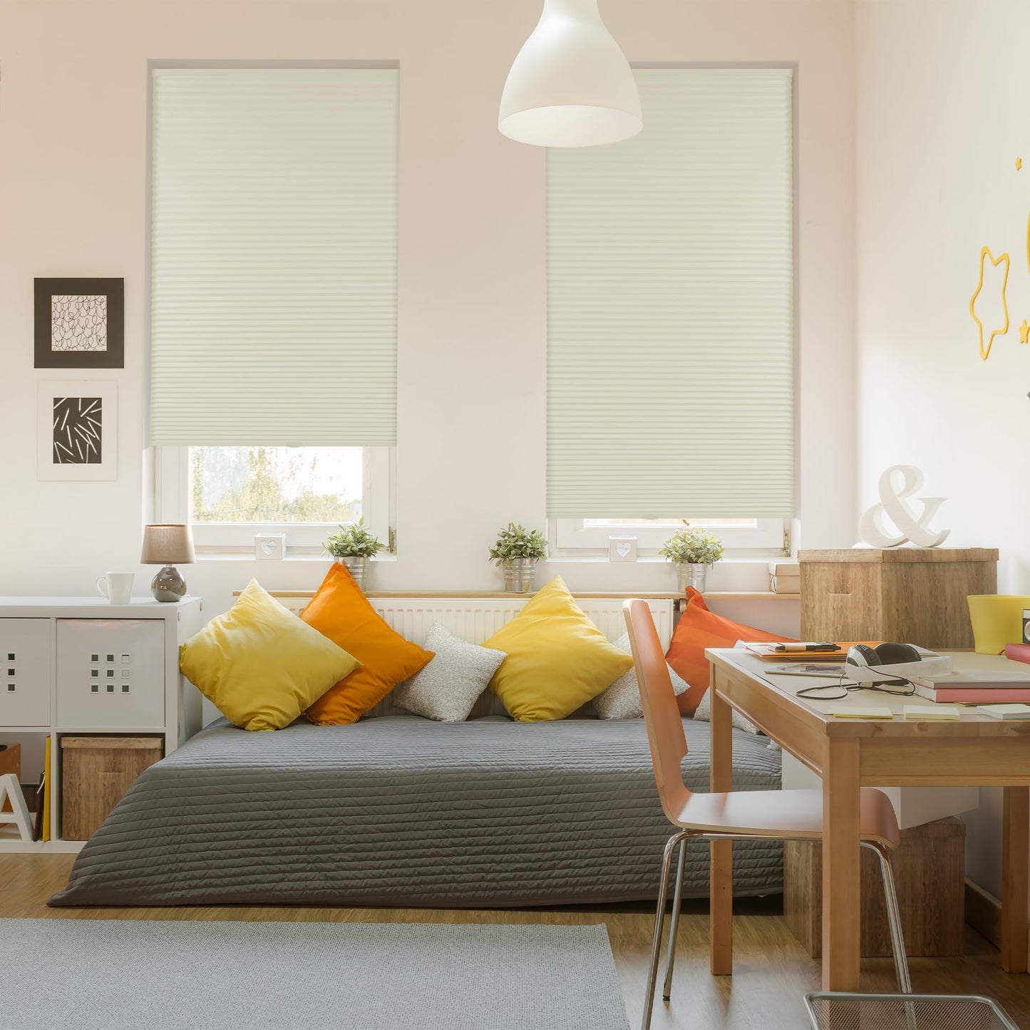 CALYX INTERIORS Blackout Honeycomb 9/16" Cellular Shade, Cordless, 30"W x 72"H, Blackout Ivory