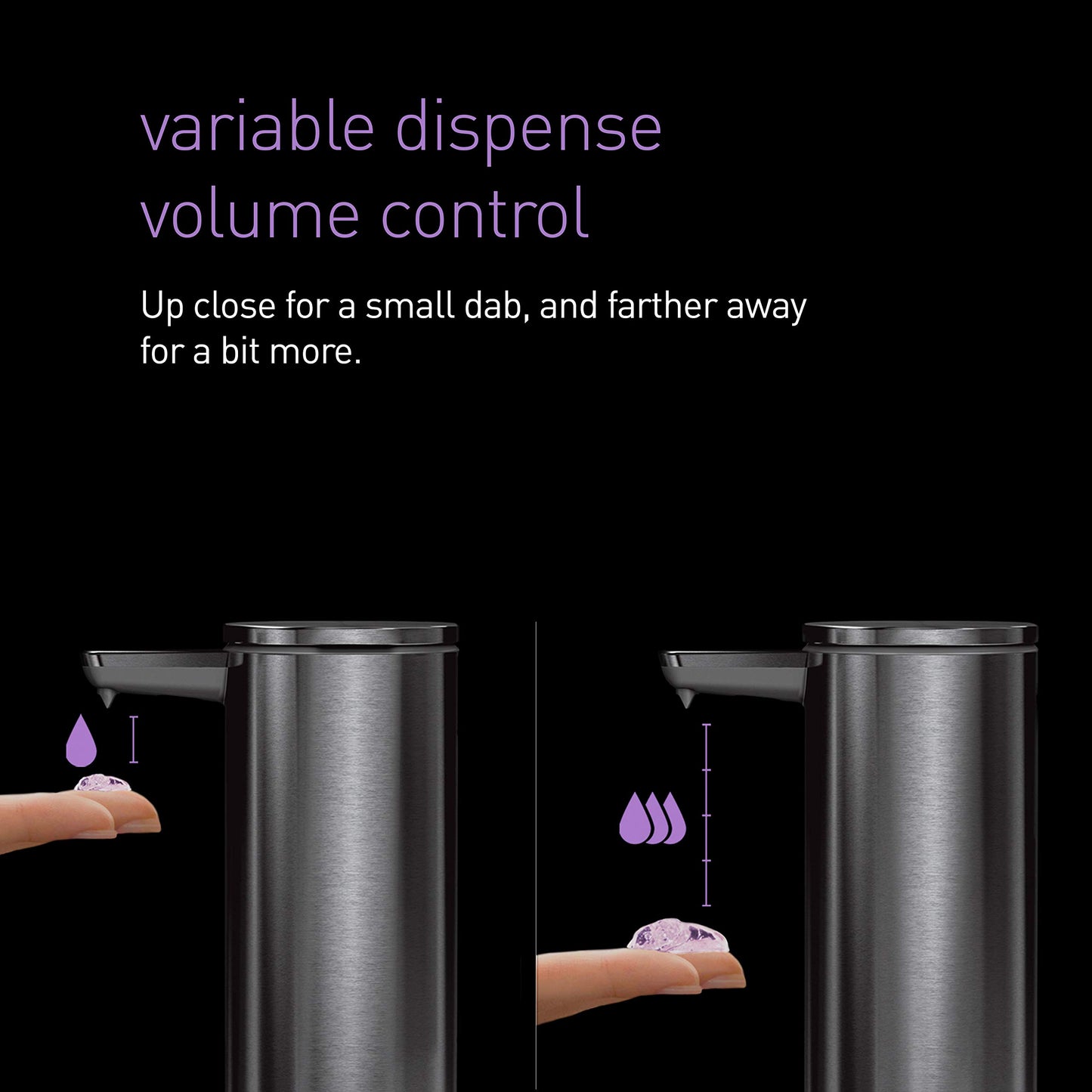 simplehuman 9 oz. Touch-Free Rechargeable Sensor Liquid Soap Pump Dispenser, Polished Stainless Steel