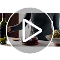 Cork & Mill Wine Decanter Set with Acacia Wood Stand & Stopper