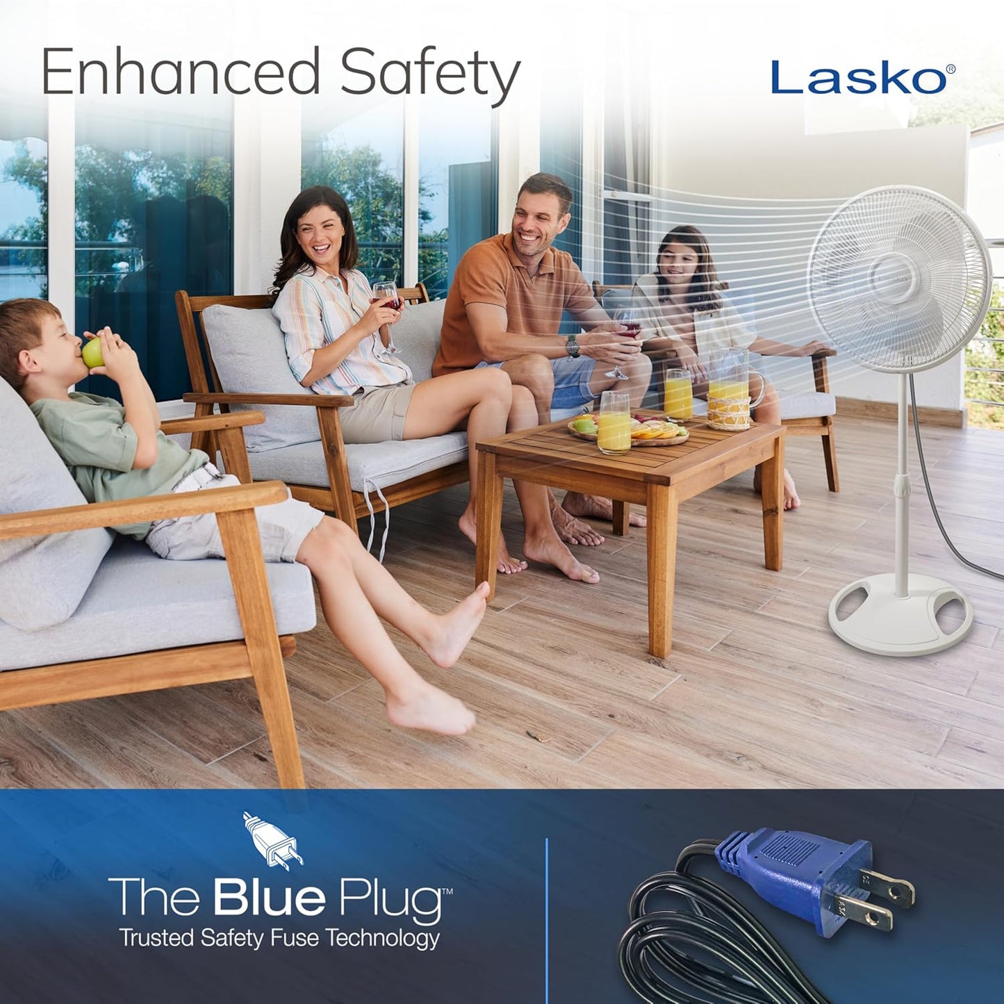 Lasko 2520 16-Inch Oscillating Stand Fan - Powerful Cooling in Sleek White Design