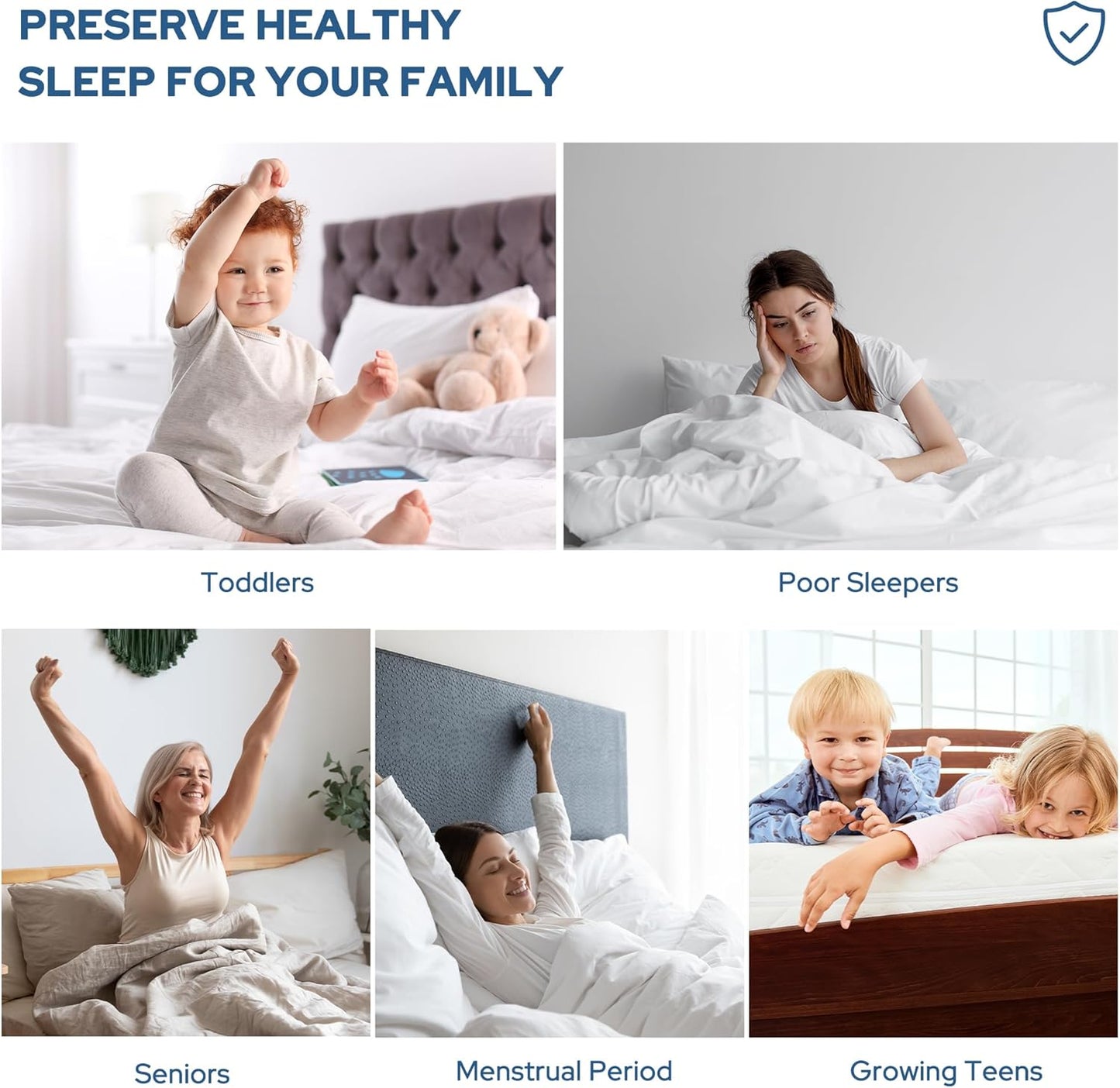 Skiennix Waterproof Mattress Protector - Noiseless Queen Size Pad with Deep Pocket | Soft & Washable