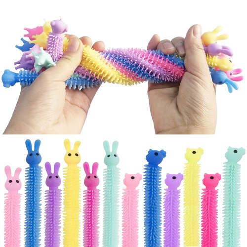 24 Pack Easter Stretchy Strings Sensory Toys Pack with Rabbit Chick Great for Kids Girls Boys Easter Basket Stuffers Eggs Fillers Gifts Party Favors (Easter)