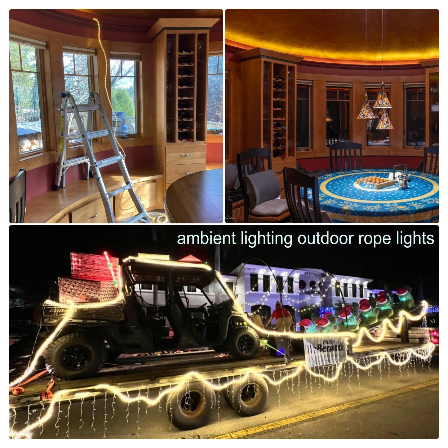 FORT LED Rope Lights Outdoor Waterproof Warm White led Strip Lights, 100 ft led Lights 720 Led Connectable and Flexible Tube Lights UL Plug -Idear for Trees,Pool,Wedding Deck Landscape, Gerden Decor