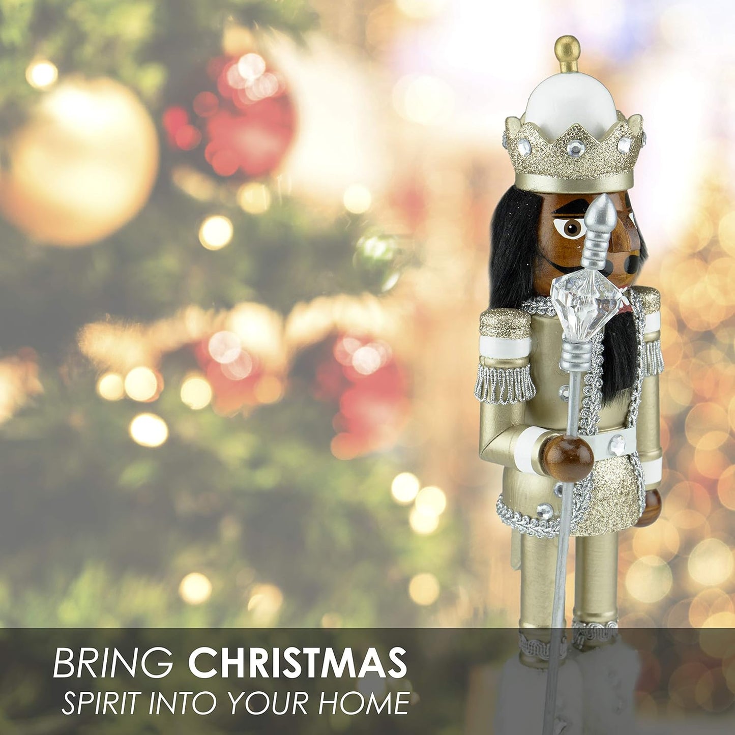 Red Prince 12-Inch Wooden Nutcracker - Festive Christmas Décor for Shelves & Tables